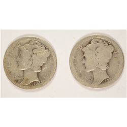 1921-P,D MERCURY DIMES AG-G