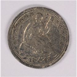 1854 SEATED LIBERTY HALF DIME, AU+