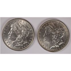 ( 2 ) BU MORGAN SILVER DOLLARS, 1883-O & 1884
