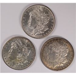 ( 3 ) BU MORGAN SILVER DOLLARS: 1885-O, 1887-O &  1880