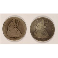 1858 & 1876 SEATED HALF DOLLAR'S