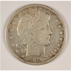 1904-S BARBER HALF DOLLAR VG/F