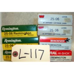 BOX LOT 25-06 AMMO, BRASS