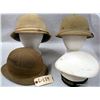 Image 1 : 3 PITH HELMETS & 1 NAVAL HAT