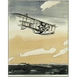Wayne Lambert Davis (American 1906-1988), Commander Byrd Over the South Pole and First Airplane...