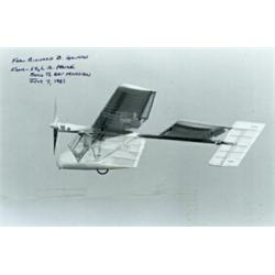 Group of Fourteen Autographed Aviation Photographs, Letters and Ephemera, Including letters fro...