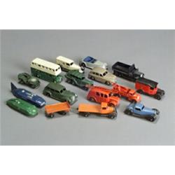 Group of Thirty-Three Dinky Die-Cast Toy Models of Cars and Trucks, 20th Century, Including a...