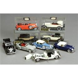 Group of Nine Italian Die-Cast 1:43 Scale Toy Models of Cars, 20th Century, Including five by...