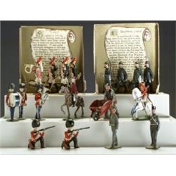 Group of Twenty-Six Soldiers, 20th Century, Including two four-piece Mignot boxed sets of 'Co...