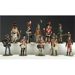 Group of Ten Military Figures, 20th Century, Including various American, British, French, and...