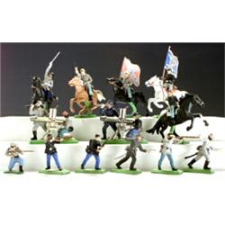 Assembled Set of Britains Ltd. Civil War Figures, 20th Century, Including twenty-six Union so...