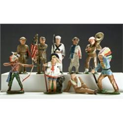 Group of One Hundred 'Dime Store' Figures, 20th Century, Including American Revolution minute...