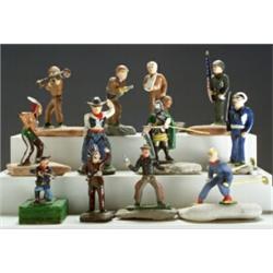 Group of Forty-Seven 'Dime Store' Figures, 20th Century, Including U.S. sailors, soldiers, co...