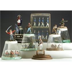 Group of Historical Figures and Soldiers, 20th Century, Including four dioramas of American s...