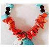 Image 3 : Turquoise and  Coral with Sterling Silver Clasp Necklace