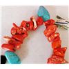 Image 7 : Turquoise and  Coral with Sterling Silver Clasp Necklace