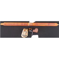 Catlinite Pipe with Beaded Stem- Numbered and signed