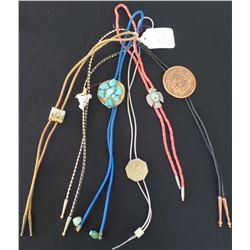 Collection of Six Native American Bolo Ties