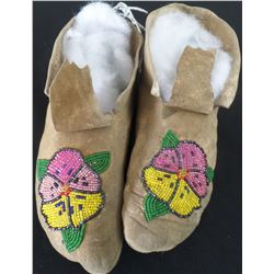 Antique Beaded Deerhide Moccasins
