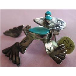 Sterling Silver and Turquoise Frog Pin