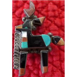 Sterling Silver Zuni Deer Pin