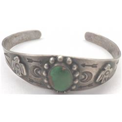 Cuff Navajo Sterling Silver and Turquoise Bracelet