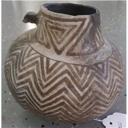 Anasazi Effigy Black on White Olla