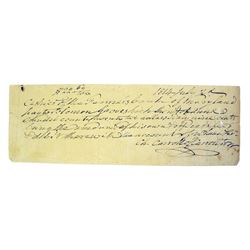 Check Signed by Declaration of Independence Signer Carroll of Carrollton