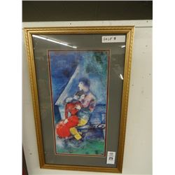 Beautifully Framed & Double Matted Print By Listed Artist Marc Chagall