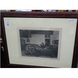 Baron H. Leys Monochromatic Lithograph Artist Signed