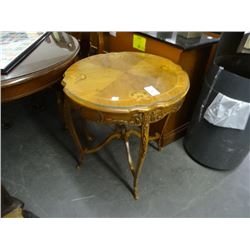 Ornately Carved Round End Table