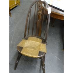 Old rush Seat Spindle Back Chair
