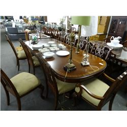 Large Mahogany Dining Table w/8 Chairs & Hutch