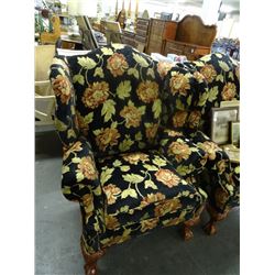 2 Hickory Craft Wingback Floral Chairs - 2 Times the Money