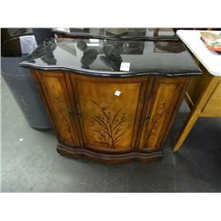 2 Floral Motif Marble Top Cabinet