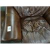 Image 2 : Brown Leather Nail Trim Chair & Ottoman