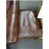 Image 3 : Brown Leather Nail Trim Chair & Ottoman