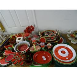 Large Asst. Watermelon Themed Dishware & Décor