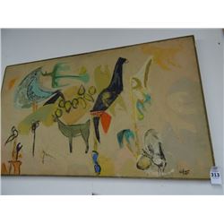 Oil On Canvas  Farm Animals  Signed Kaufman