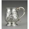 Image 1 : A George III baluster mug, - A George III baluster mug, embossed and chased with flowerheads, sc...