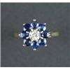 Image 1 : An 18ct gold and sapphire and diamond cluster ring, - An 18ct gold and sapphire and diamond clus...