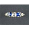 Image 1 : A sapphire and diamond ring, c.1890, - A sapphire and diamond ring, c.1890, the three graduated...