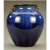 Image 1 : A Bourne Denby ovoid vase, - A Bourne Denby ovoid vase, with solid scroll handles, electric blue...