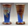 Image 1 : A Bourne Denby trumpet shaped footed vase, - A Bourne Denby trumpet shaped footed vase, decorate...