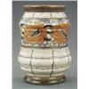 Image 1 : A Crown Ducal ribbed, waisted cylindrical vase, designed by Charlotte Rhead, - A Crown Ducal rib...