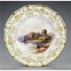 Royal Doulton plate, - Royal Doulton plate, painted with a named view of Pembroke Castle, by J....