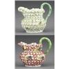 Image 1 : Two miniature compressed circular jugs, - Two miniature compressed circular jugs, encrusted with...