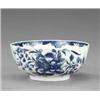 Image 1 : A Worcester bowl, - A Worcester bowl, painted with flower sprays in blue, 6.75in diam, crescent...