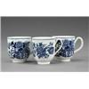 Image 1 : A pair of Worcester blue and white coffee cups, - A pair of Worcester blue and white coffee cups...