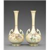 Image 1 : A pair of Royal Worcester blush ivory bottle shaped vases, - A pair of Royal Worcester blush ivo...